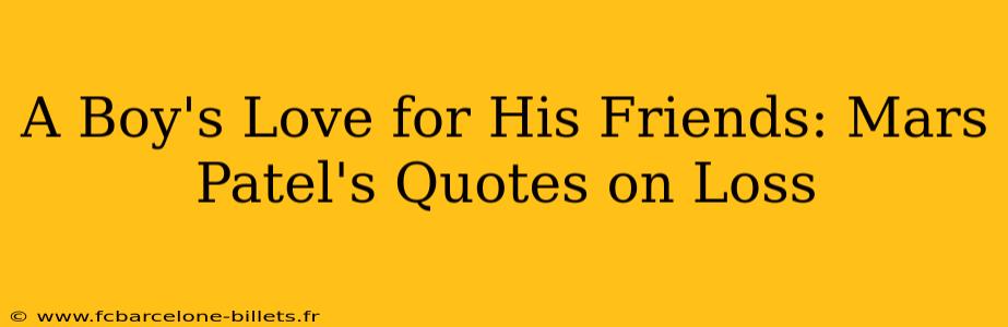 A Boy's Love for His Friends: Mars Patel's Quotes on Loss