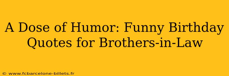 A Dose of Humor: Funny Birthday Quotes for Brothers-in-Law