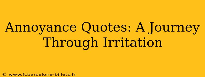 Annoyance Quotes: A Journey Through Irritation