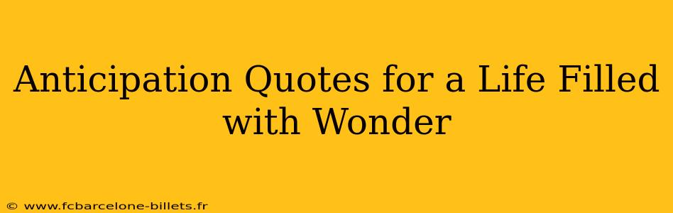 Anticipation Quotes for a Life Filled with Wonder