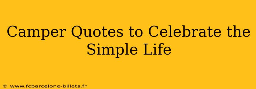 Camper Quotes to Celebrate the Simple Life