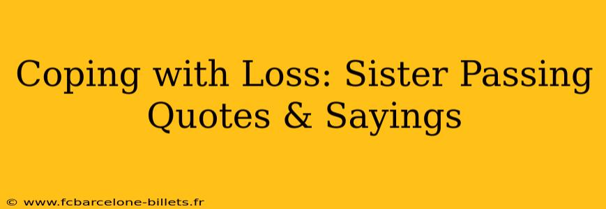 Coping with Loss: Sister Passing Quotes & Sayings