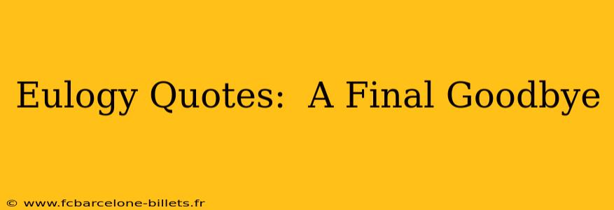 Eulogy Quotes:  A Final Goodbye