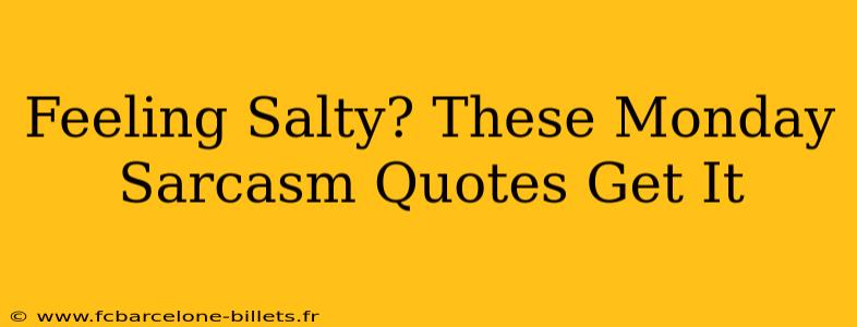 Feeling Salty? These Monday Sarcasm Quotes Get It