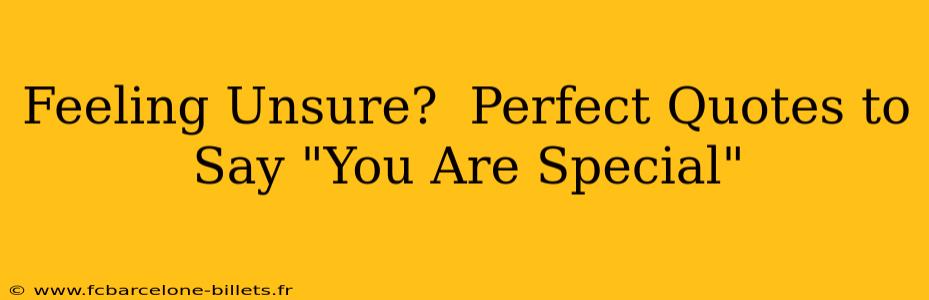 Feeling Unsure?  Perfect Quotes to Say "You Are Special"