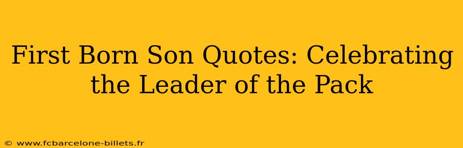 First Born Son Quotes: Celebrating the Leader of the Pack