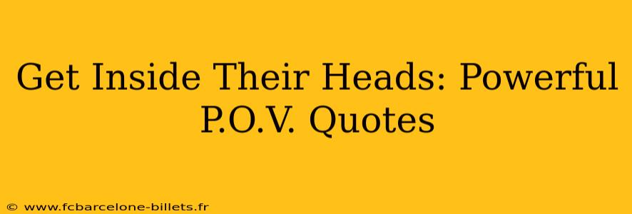 Get Inside Their Heads: Powerful P.O.V. Quotes