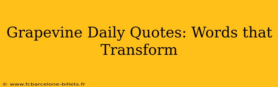Grapevine Daily Quotes: Words that Transform