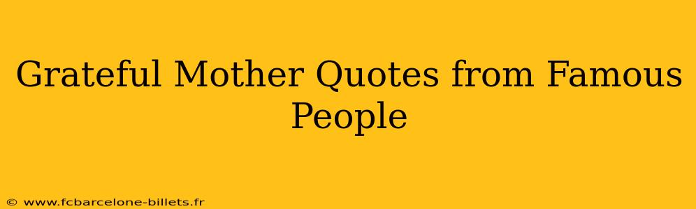 Grateful Mother Quotes from Famous People