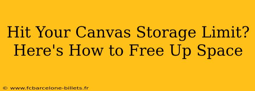 Hit Your Canvas Storage Limit? Here's How to Free Up Space