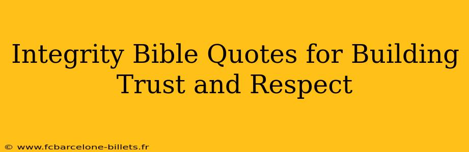 Integrity Bible Quotes for Building Trust and Respect