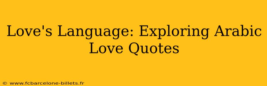 Love's Language: Exploring Arabic Love Quotes