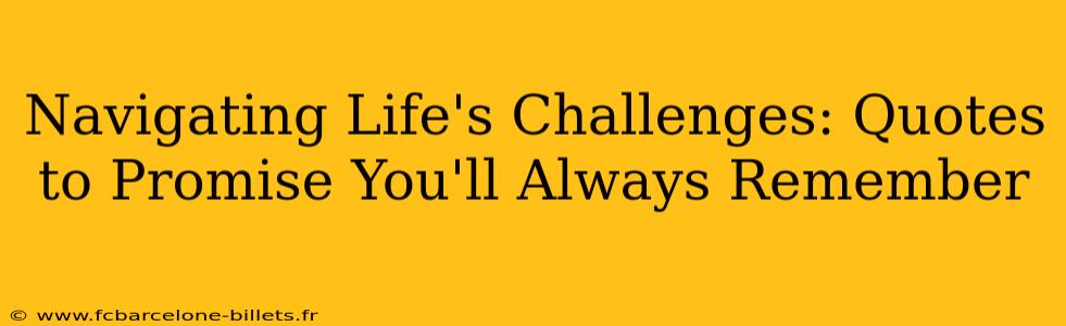Navigating Life's Challenges: Quotes to Promise You'll Always Remember