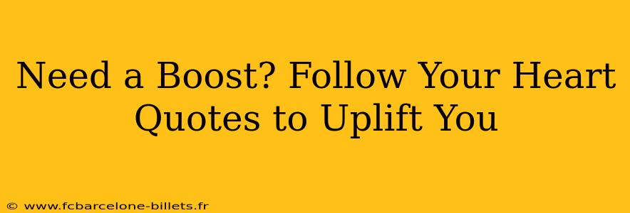 Need a Boost? Follow Your Heart Quotes to Uplift You