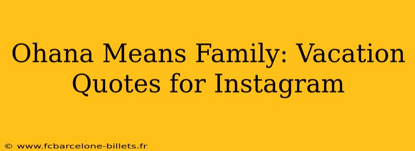Ohana Means Family: Vacation Quotes for Instagram