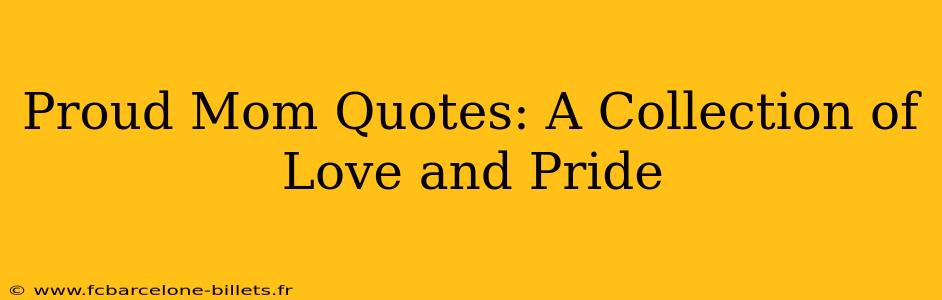 Proud Mom Quotes: A Collection of Love and Pride