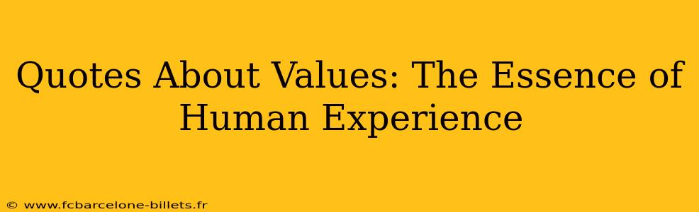 Quotes About Values: The Essence of Human Experience
