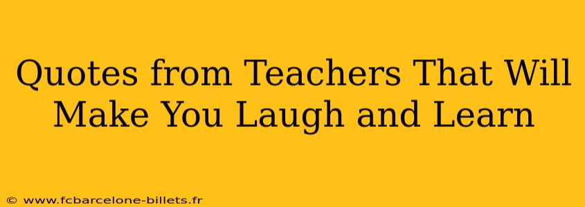 Quotes from Teachers That Will Make You Laugh and Learn
