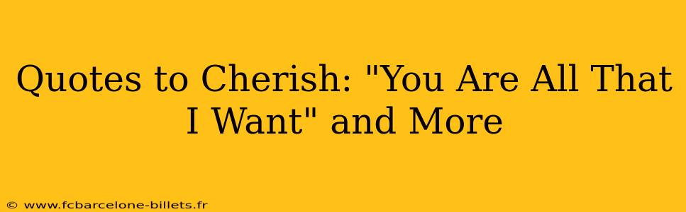 Quotes to Cherish: "You Are All That I Want" and More