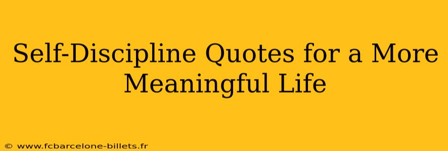 Self-Discipline Quotes for a More Meaningful Life