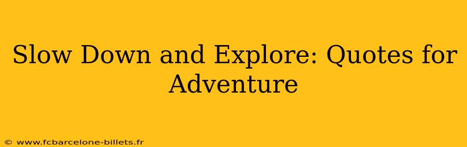 Slow Down and Explore: Quotes for Adventure