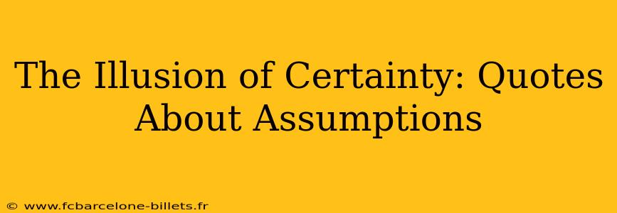 The Illusion of Certainty: Quotes About Assumptions