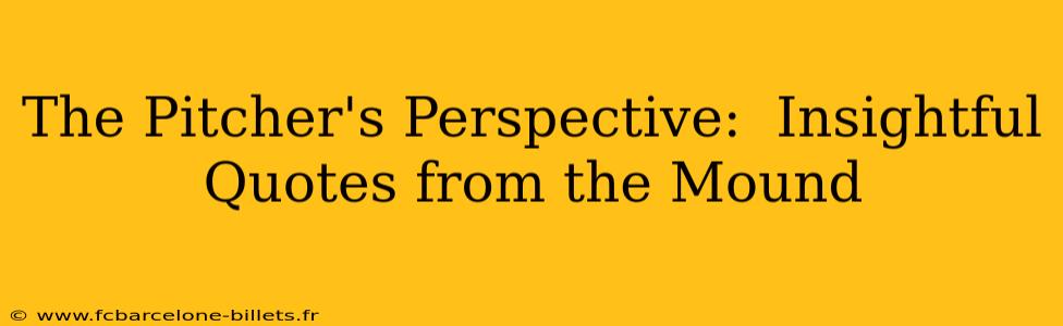 The Pitcher's Perspective:  Insightful Quotes from the Mound