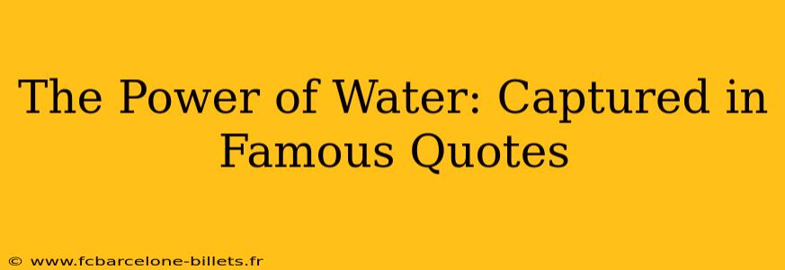 The Power of Water: Captured in Famous Quotes