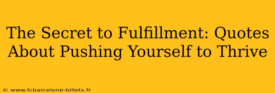 The Secret to Fulfillment: Quotes About Pushing Yourself to Thrive
