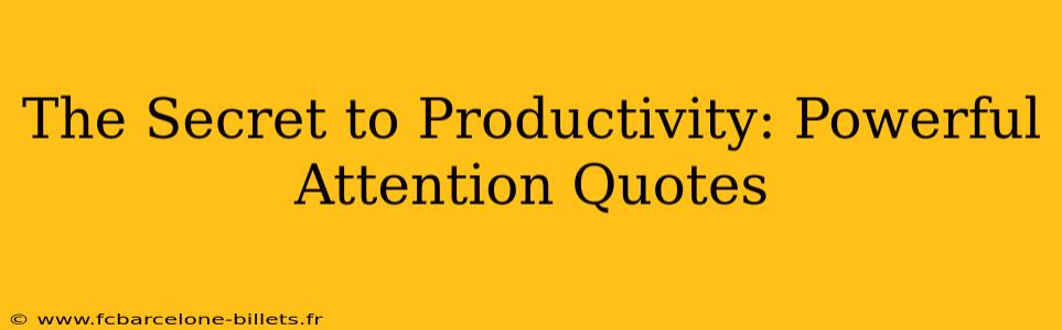 The Secret to Productivity: Powerful Attention Quotes