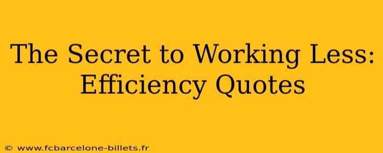 The Secret to Working Less: Efficiency Quotes