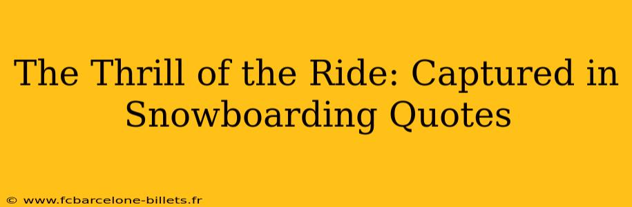 The Thrill of the Ride: Captured in Snowboarding Quotes