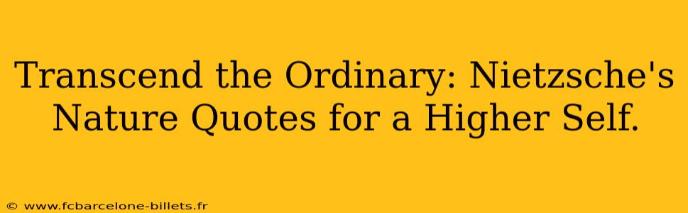 Transcend the Ordinary: Nietzsche's Nature Quotes for a Higher Self.