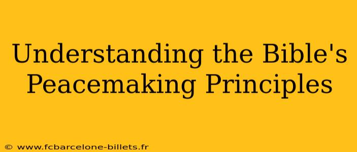 Understanding the Bible's Peacemaking Principles