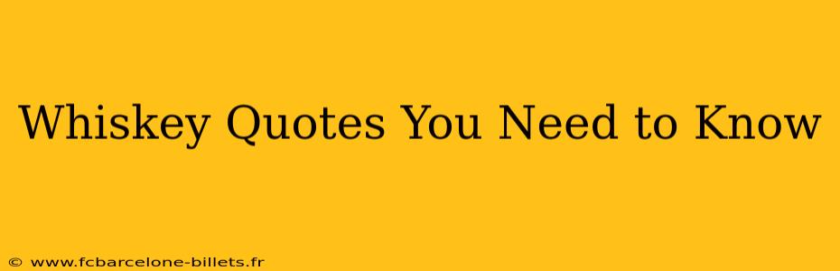Whiskey Quotes You Need to Know